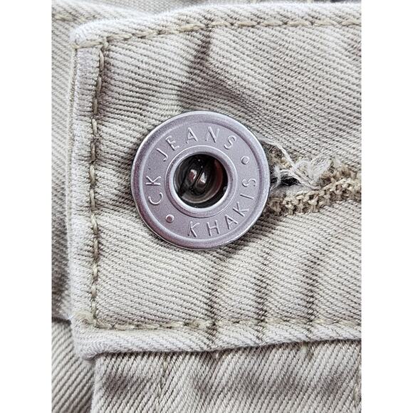 Vintage 80s Calvin Klein Khakis High Rise Button Fly Denim Jeans Size 9 Tan - Picture 2 of 15